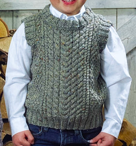 NEW Knitting Pattern: Aran Sweater and Slipover for Children
