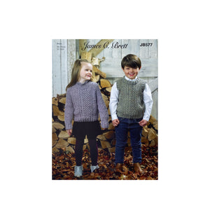 NEW Knitting Pattern: Aran Sweater and Slipover for Children
