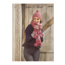 Load image into Gallery viewer, Knitting Pattern: Scarf, Hat and Wrist Warmers for Ladies in Chunky Yarn
