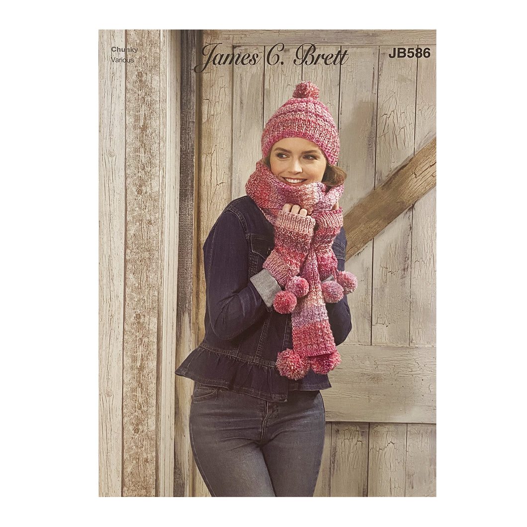 Knitting Pattern: Scarf, Hat and Wrist Warmers for Ladies in Chunky Yarn