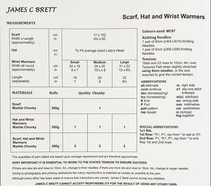 Knitting Pattern: Scarf, Hat and Wrist Warmers for Ladies in Chunky Yarn