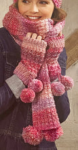 Load image into Gallery viewer, Knitting Pattern: Scarf, Hat and Wrist Warmers for Ladies in Chunky Yarn
