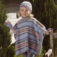 Load image into Gallery viewer, Knitting Pattern: Poncho, Hat and Wrist Warmers for Girls 2-10 Years
