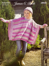 Load image into Gallery viewer, Knitting Pattern: Poncho, Hat and Wrist Warmers for Girls 2-10 Years
