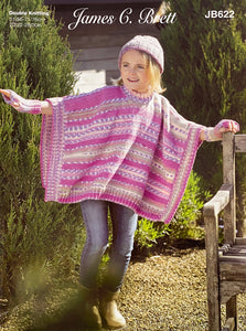 Knitting Pattern: Poncho, Hat and Wrist Warmers for Girls 2-10 Years