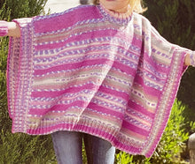Load image into Gallery viewer, Knitting Pattern: Poncho, Hat and Wrist Warmers for Girls 2-10 Years
