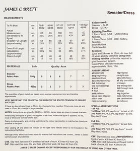 Knitting Pattern: Ladies Aran Dress and Sweater