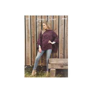 Knitting Pattern: Ladies Ponchos with Cable in Chunky Yarn