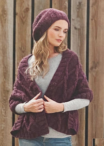 Knitting Pattern: Ladies Ponchos with Cable in Chunky Yarn