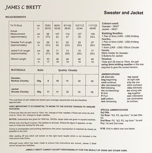 Knitting Pattern: Ladies Fisherman's Rib Jumper and Jacket in Chunky Yarn