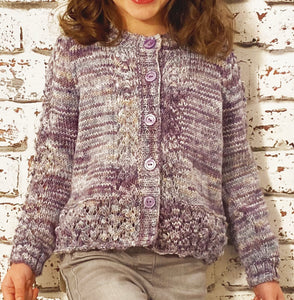 Knitting Pattern: Girls Cardigan and Sweater with Lace Detail for 3-12 Year Olds