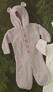 Knitting Pattern: Baby All-in-one Bear and Rabbit Suits in Chunky Yarn