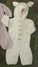Load image into Gallery viewer, Knitting Pattern: Baby All-in-one Bear and Rabbit Suits in Chunky Yarn
