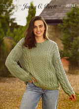 Load image into Gallery viewer, Knitting Pattern: Ladies Cable Sweater in Chunky Yarn
