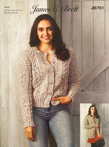 Knitting Pattern: Aran Cardigans for Ladies