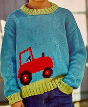 Load image into Gallery viewer, Knitting Pattern: Cotton Tractor Sweater for 3-12 Years
