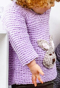 Knitting Pattern: Sweater with Bunny or Bird in Chunky Yarn for Kids