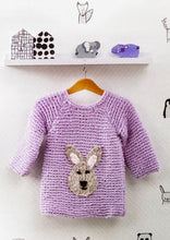 Load image into Gallery viewer, Knitting Pattern: Sweater with Bunny or Bird in Chunky Yarn for Kids
