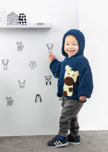 Knitting Pattern: Hoodie with Lion or Giraffe in Chunky Yarn for Kids