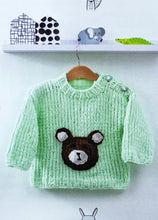 Load image into Gallery viewer, Knitting Pattern: Sweater with Dinosaur or Bear in Chunky Yarn for Kids
