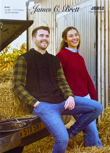 NEW Knitting Pattern: Aran Sweater and Slipover for Adults