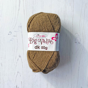 DK Yarn: King Cole Big Value, Brown, 50g