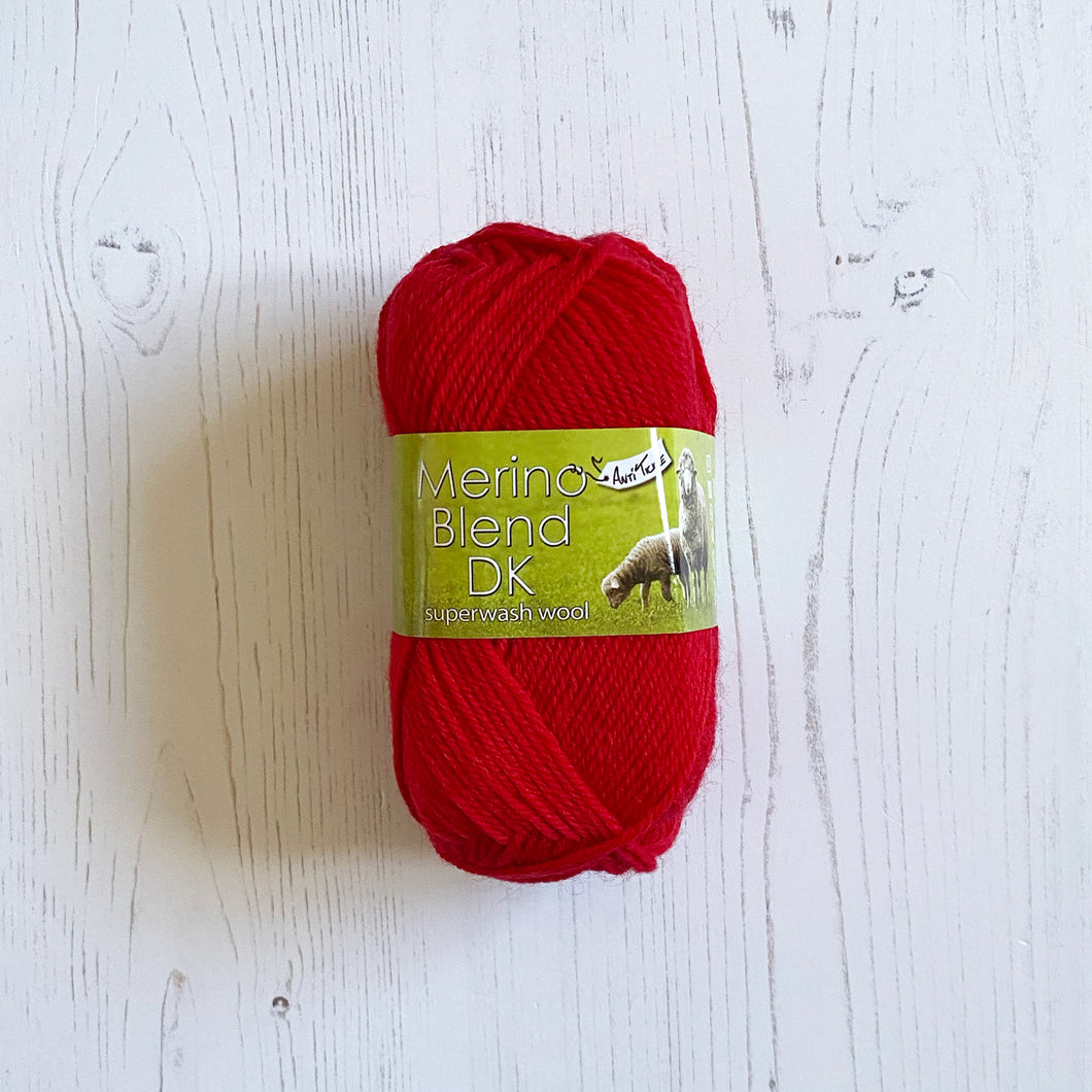 DK Yarn: Merino Blend, Red, 50g