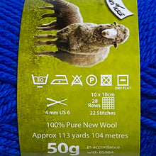 Load image into Gallery viewer, DK Yarn: Merino Blend, Royal Blue, 50g
