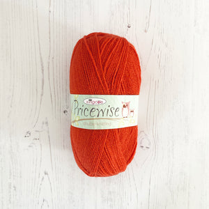 DK Yarn: King Cole Pricewise DK, Flame, 100g