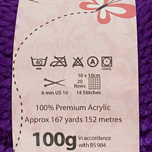 Chunky Yarn: Big Value Chunky in Purple, 100g