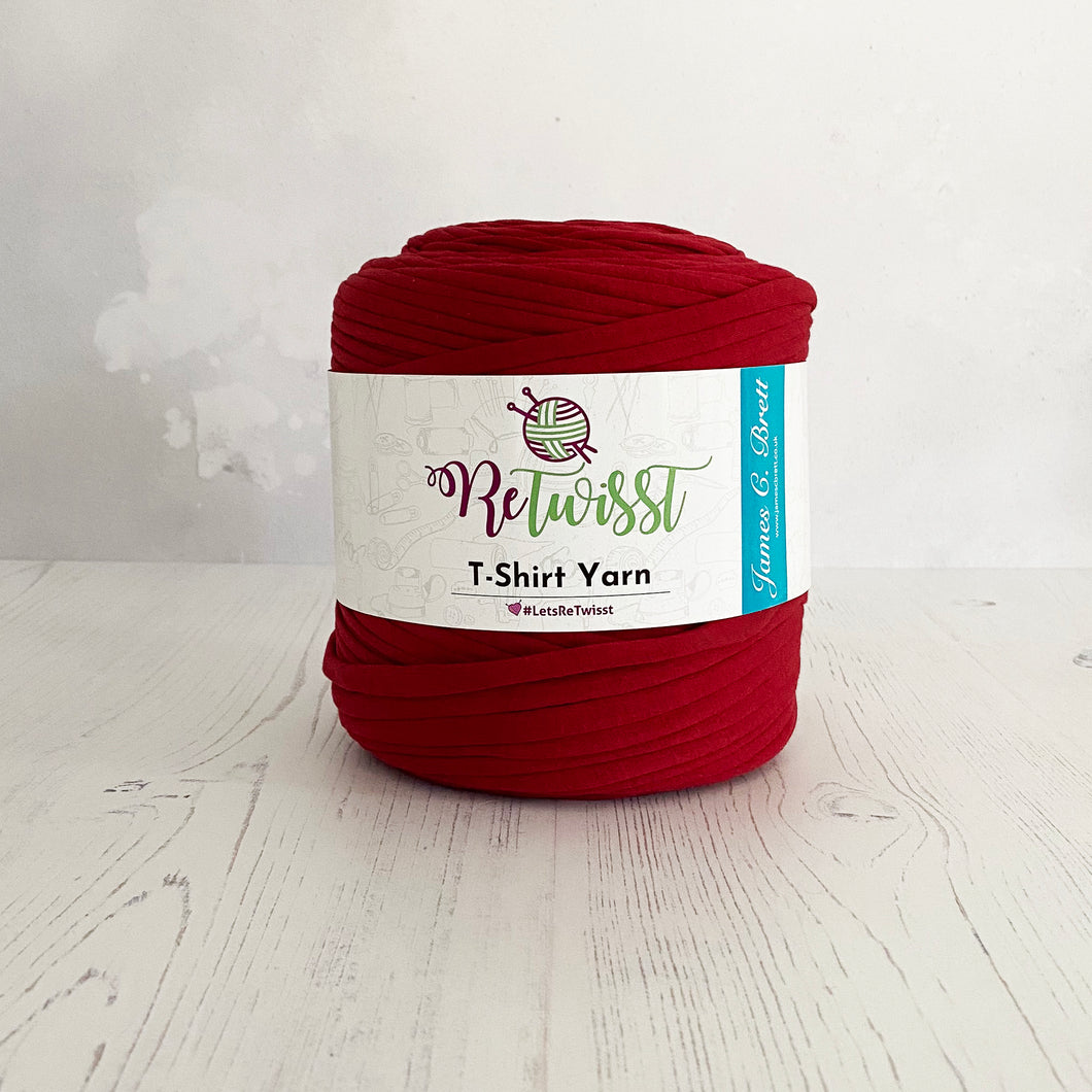 Yarn: Retwisst Tshirt Yarn, 100% Recycled, Red 650g