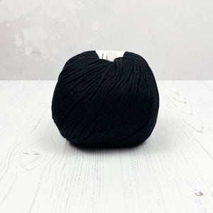 Yarn: Wool and the Gang Shiny Happy Cotton in Cinder Black, 100g