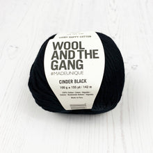 Load image into Gallery viewer, Yarn: Wool and the Gang Shiny Happy Cotton in Cinder Black, 100g
