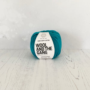 Yarn: Wool and the Gang Shiny Happy Cotton in Turquoise Waters, 100g