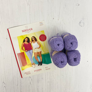 Knitting Kit: Summer Vest in Purple Sirdar Stories Cotton Yarn