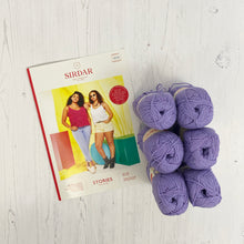 Load image into Gallery viewer, Knitting Kit: Summer Vest in Purple Sirdar Stories Cotton Yarn
