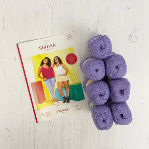 Knitting Kit: Summer Vest in Purple Sirdar Stories Cotton Yarn