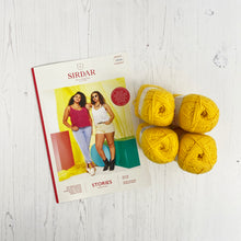 Load image into Gallery viewer, Knitting Kit: Summer Vest in Yellow Sirdar Stories Cotton Yarn
