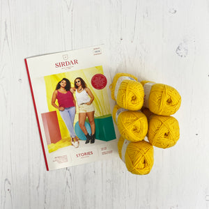 Knitting Kit: Summer Vest in Yellow Sirdar Stories Cotton Yarn