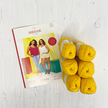 Load image into Gallery viewer, Knitting Kit: Summer Vest in Yellow Sirdar Stories Cotton Yarn
