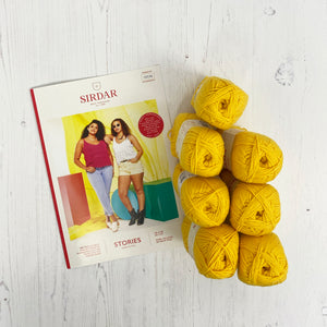 Pattern + Yarn: Knitted Summer Vest in Yellow Sirdar Stories Cotton Yarn
