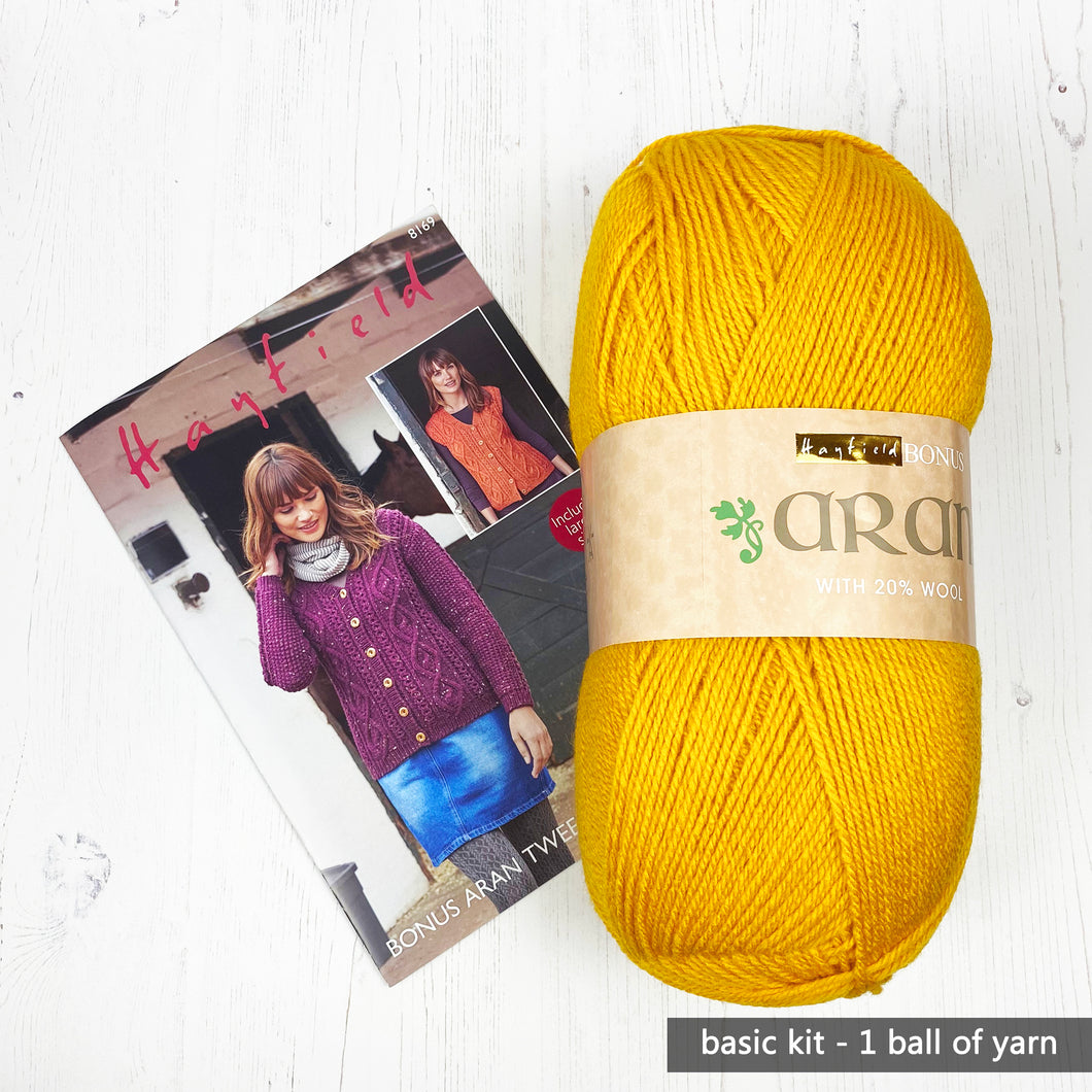 Pattern + Yarn: Ladies Cardigan in Hayfield Bonus Aran