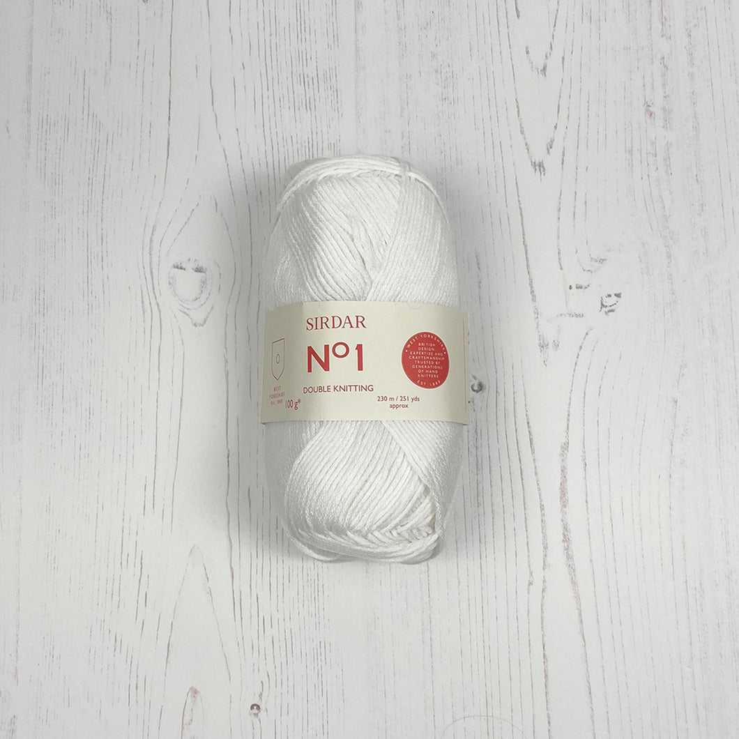 DK Yarn: Sirdar No 1 Crepe Yarn in Dove White, 100g