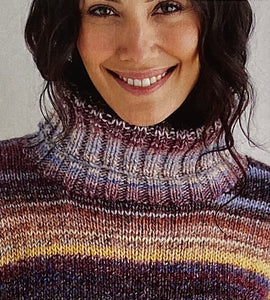 Knitting Pattern: Aran Roll Neck Ladies Sweater