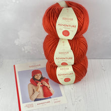 Load image into Gallery viewer, Pattern + Yarn: Hat and Scarf in Red Super Chunky Yarn
