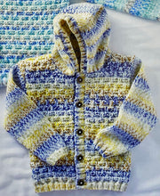 Load image into Gallery viewer, SALE: Knitting Pattern: Aran Sweater and Hooded Cardigan for 2-13 years
