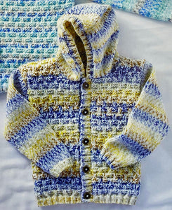 SALE: Knitting Pattern: Aran Sweater and Hooded Cardigan for 2-13 years