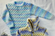 Load image into Gallery viewer, SALE: Knitting Pattern: Aran Sweater and Hooded Cardigan for 2-13 years
