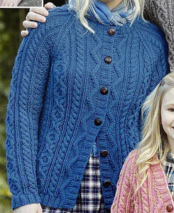 Knitting Pattern: Aran Cardigans for Men, Ladies and Kids