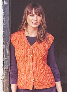 Knitting Pattern: Aran Cardigan and Waistcoat for Ladies